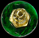 Q-Parts Green Abalone Guitar Straplock