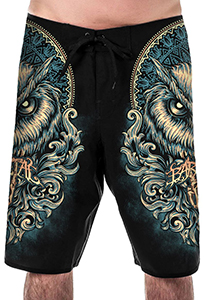Barmetal Mandala Owl Boardwalk Shorts